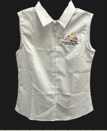 GiGi's Branded White Sleeveless Button Up